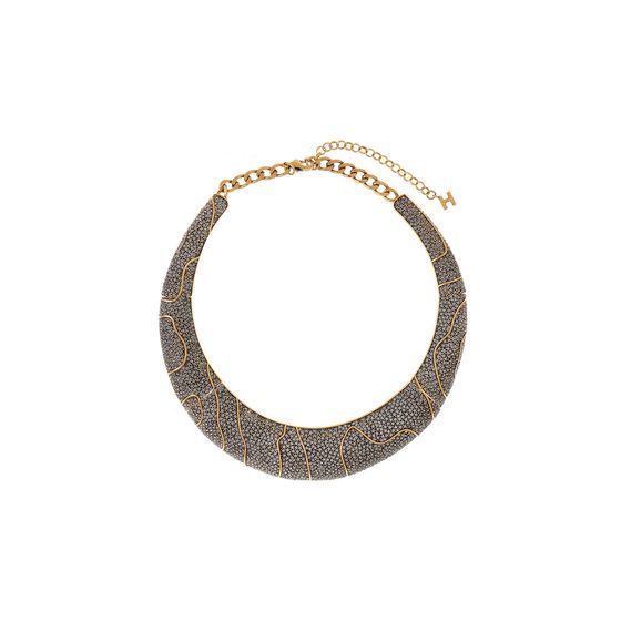 Colar Conceito Strass Animal Print Ouro Vintage